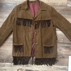 Brown Fringe Men's Jacket